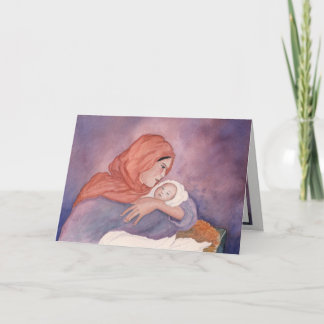 Madonna och barnjulkort helgkort