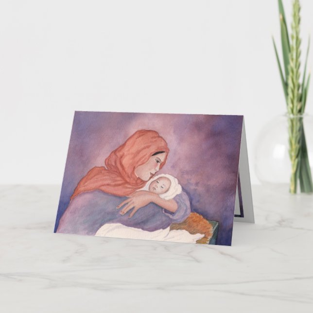 Madonna och barnjulkort helgkort (Framsida)