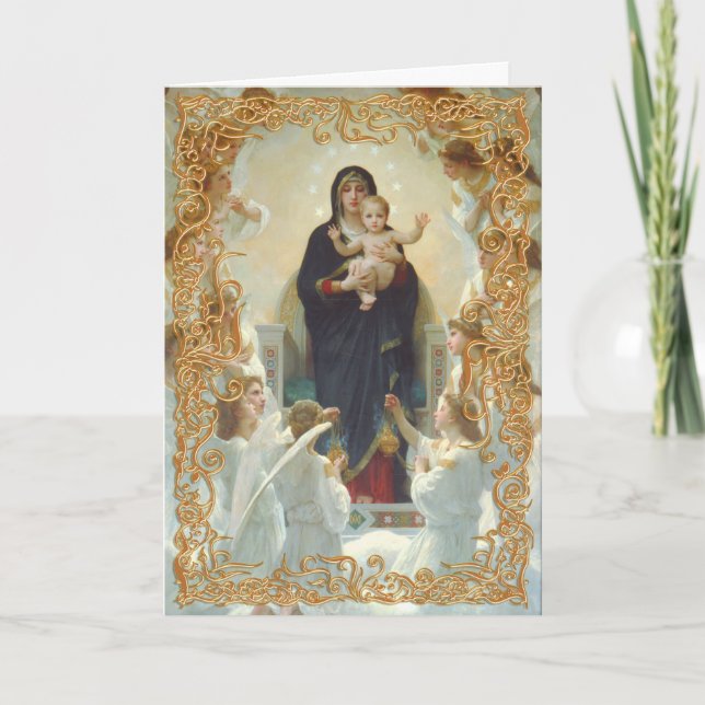 Madonna och barnjulkort kort (Framsida)