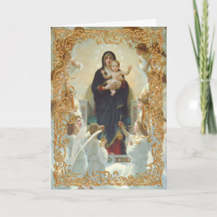 Madonna och barnjulkort kort