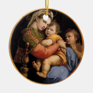 Madonna och barnjulprydnad julgransprydnad keramik