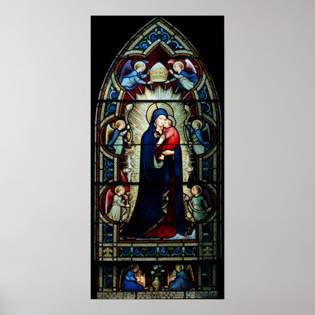 Madonna och barnlagat glas poster (Framsidan)