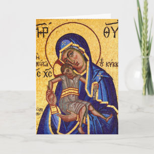 Madonna och barnmosaik helgkort
