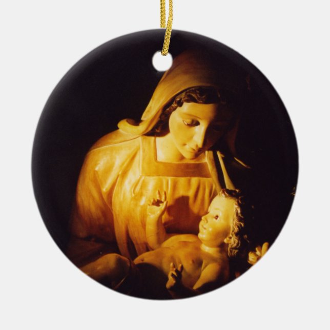 Madonna och barnprydnad, Spanien Julgransprydnad Keramik (Framsidan)