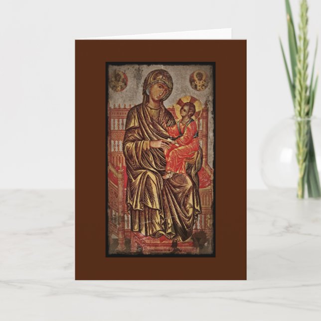 Madonna och barnsymbol helgkort (Framsida)