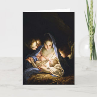 Madonna och barnvintagejulkort helgkort