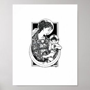 Madonna och Child 8 tum x 10 tum Print Poster