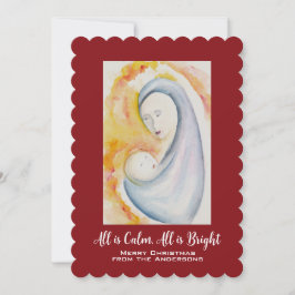Madonna och Child Abstrakt Watercolor