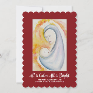 Madonna och Child Abstrakt Watercolor