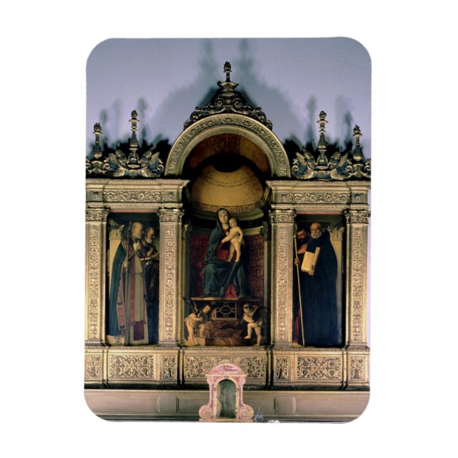 Madonna och Child and Saints (triptych altarpart) Magnet (Vertikal)