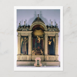 Madonna och Child and Saints (triptych altarpart) Vykort