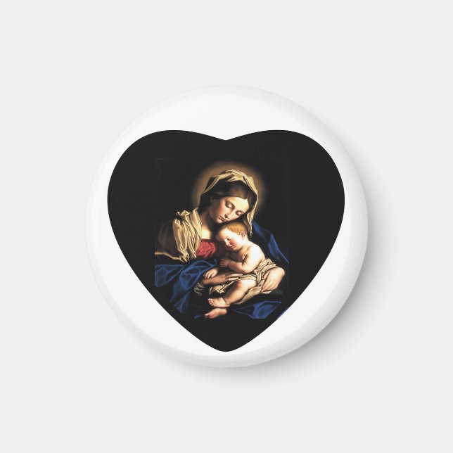 Madonna och Child Anpassningsbar Magnet Heart (Framsidan)