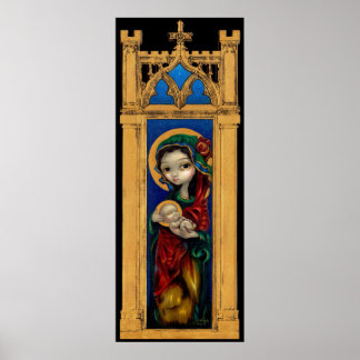 Madonna och Child at Night gothic Art Print Poster