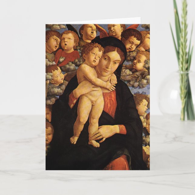 Madonna och Child av Andrea Mantegna Helgkort (Framsida)