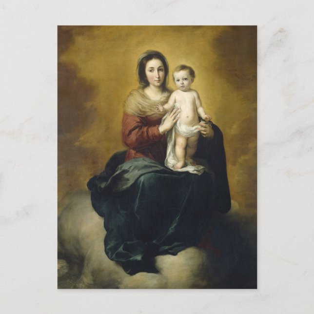 Madonna och Child av Bartolome Esteban Murillo Vykort (Framsida)