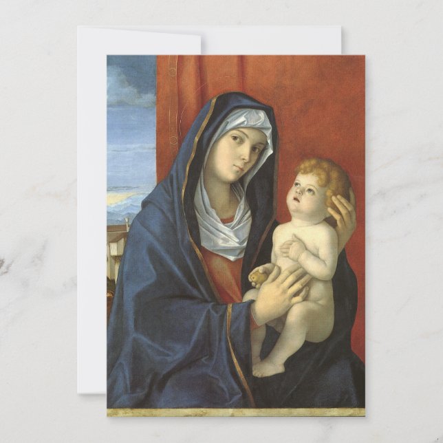 Madonna och Child av Giovanni Bellini, Baby Shower Inbjudningar (Framsida)