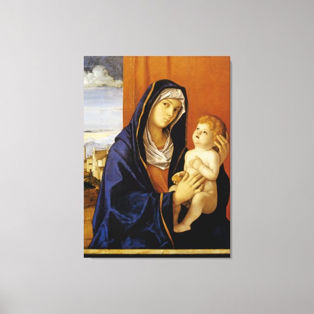 Madonna och Child av Giovanni Bellini Canvastryck (Framsida)