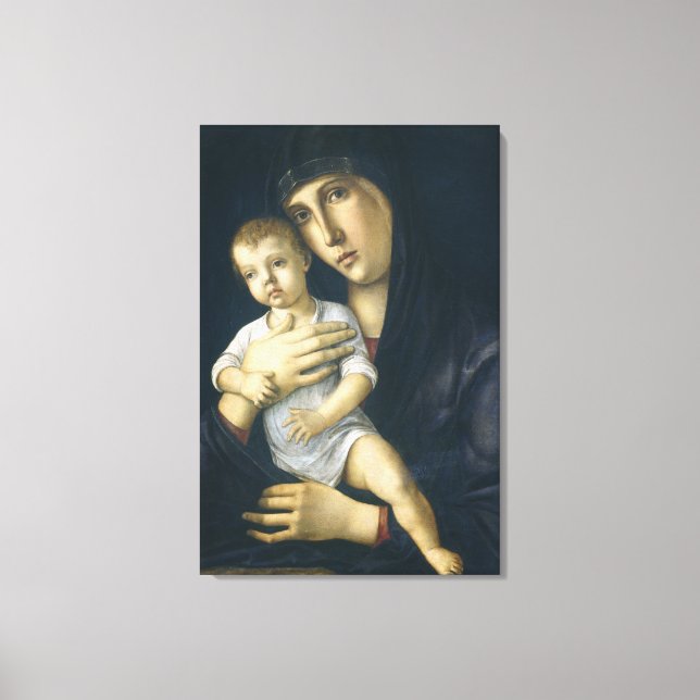 Madonna och Child av Giovanni Bellini Canvastryck (Framsida)