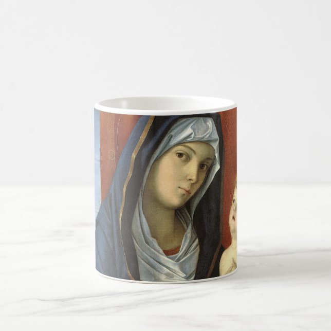 Madonna och Child av Giovanni Bellini Kaffemugg (Center)