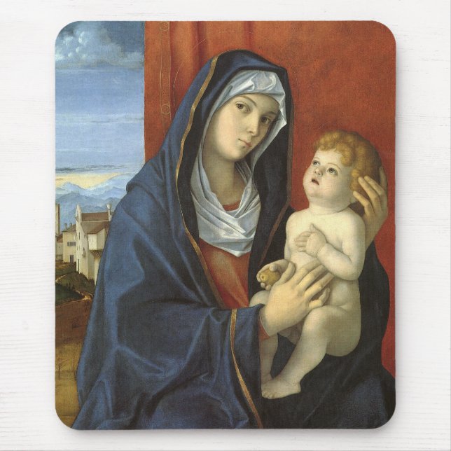 Madonna och Child av Giovanni Bellini Musmatta (Framsidan)