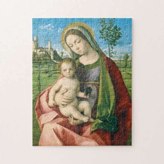 Madonna och Child av Giovanni Bellini Religiösa Pussel (Vertikal)