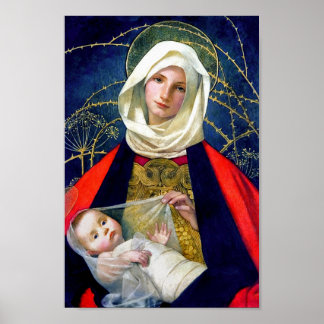 Madonna och Child av Marianne Stokes Poster