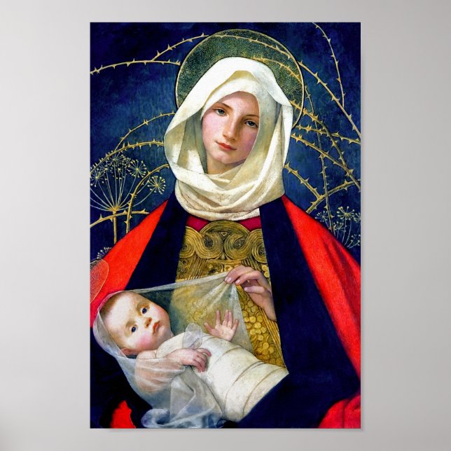 Madonna och Child av Marianne Stokes Poster (Framsidan)