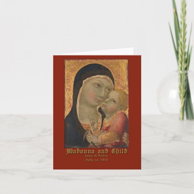 Madonna och Child av Sano di Pietro Hälsning Kort (Framsida)