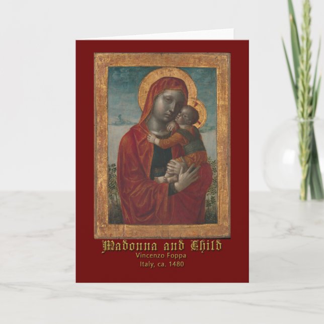 Madonna och Child av Vincenzo Foppa Hälsning Kort (Framsida)