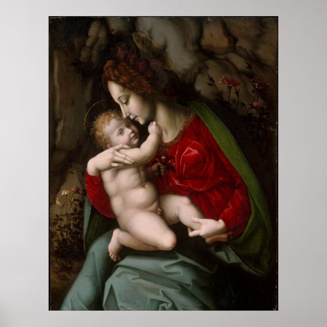 Madonna och Child - Bachiacca, d'Ubertino Verdi Poster (Framsidan)