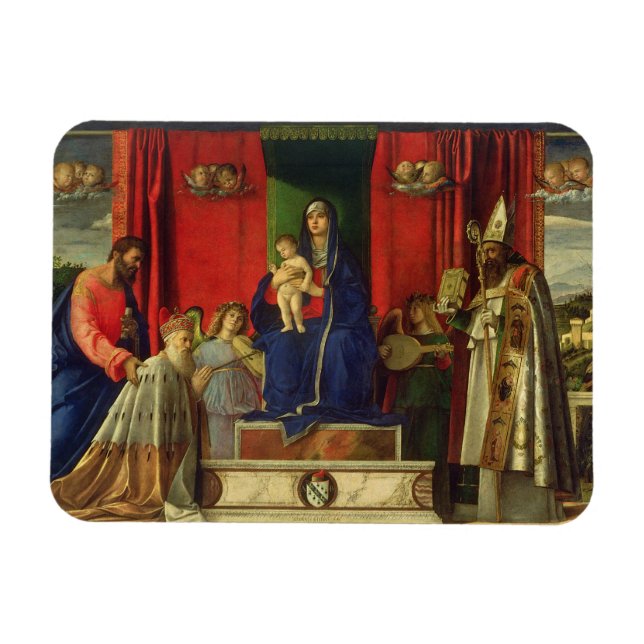Madonna och Child (Barbarigo Altarpart) 1488 Magnet (Horisontell)