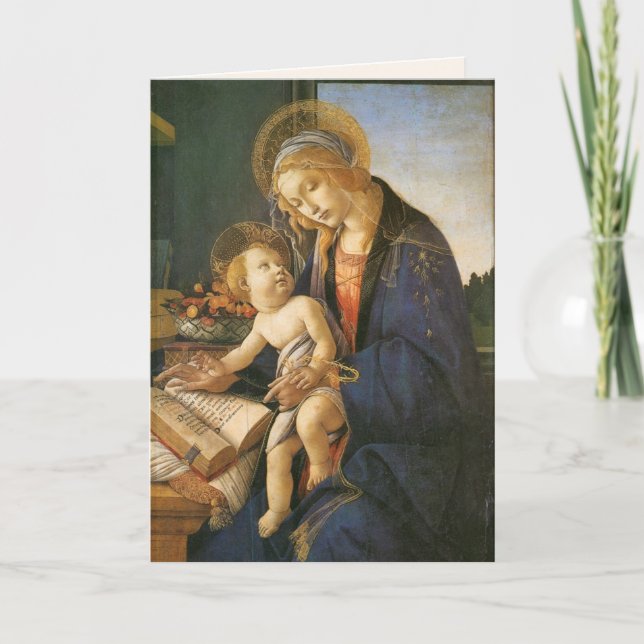 Madonna och Child Botticelli-julkort Helgkort (Framsida)