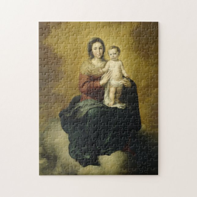 Madonna och Child, Christian Art Jigszle Puzzle Pussel (Vertikal)
