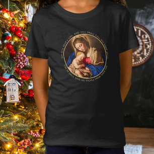 Madonna och Child Christian julgift för flickor T Shirt