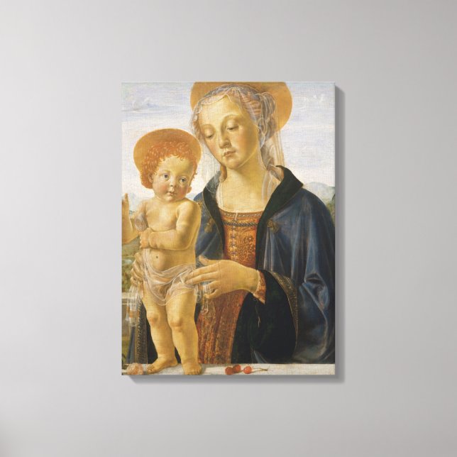 Madonna och Child, Circa 1470 Canvastryck (Framsida)