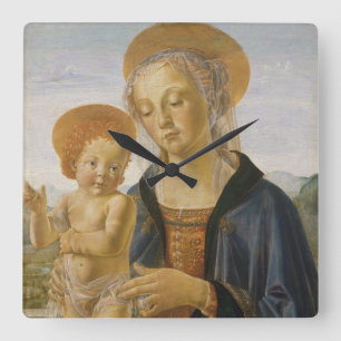 Madonna och Child, Circa 1470 Fyrkantig Klocka