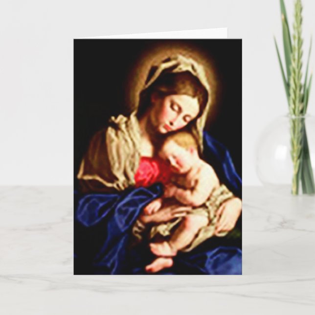 Madonna och Child - Da Sassoferrato Helgkort (Framsida)