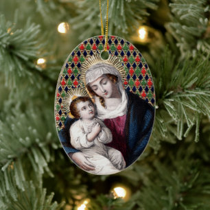 Madonna och Child (DPT 001) Julgransprydnad Keramik