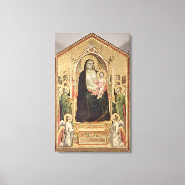 Madonna och Child Enthroned, c.1300-03 (PRE-restor Canvastryck (Framsida)