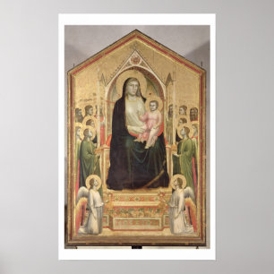 Madonna och Child Enthroned, c.1300-03 (PRE-restor Poster