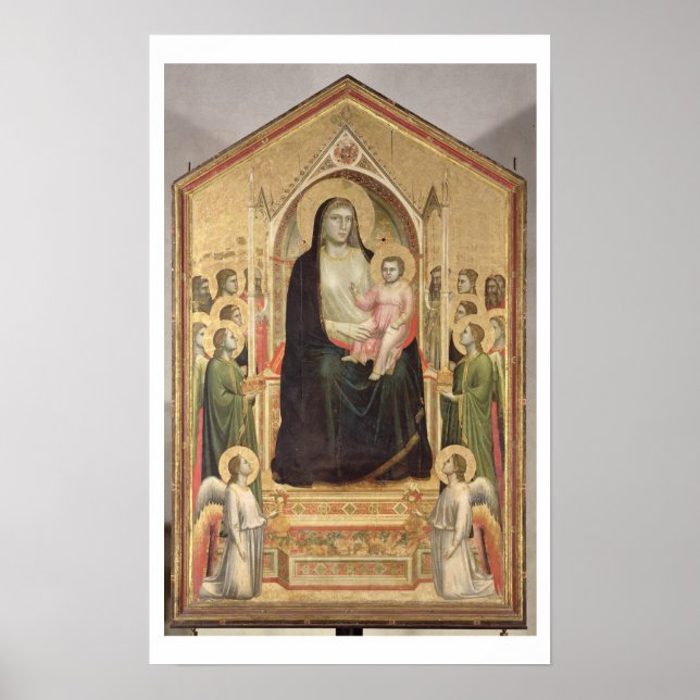 Madonna och Child Enthroned, c.1300-03 (PRE-restor Poster (Framsidan)