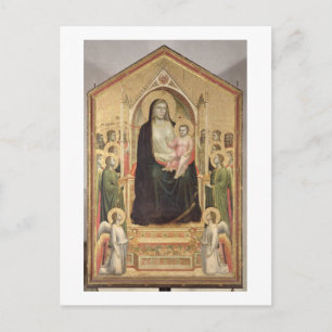 Madonna och Child Enthroned, c.1300-03 (PRE-restor Vykort