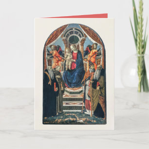 Madonna och Child Entronated med Saints och Änglar Kort