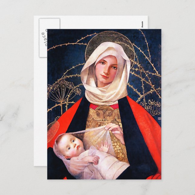 Madonna och Child. Fin konst - vykort (Fram/baksida)