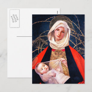 Madonna och Child. Fin konst - vykort