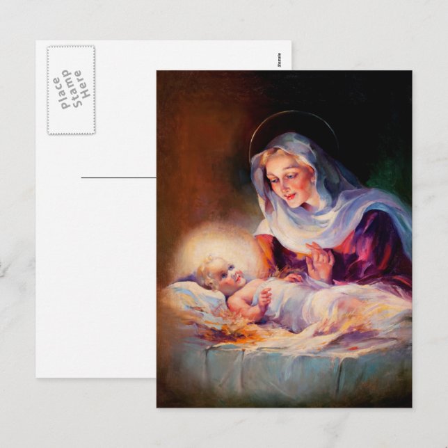 Madonna och Child. Fin konst - vykort (Fram/baksida)