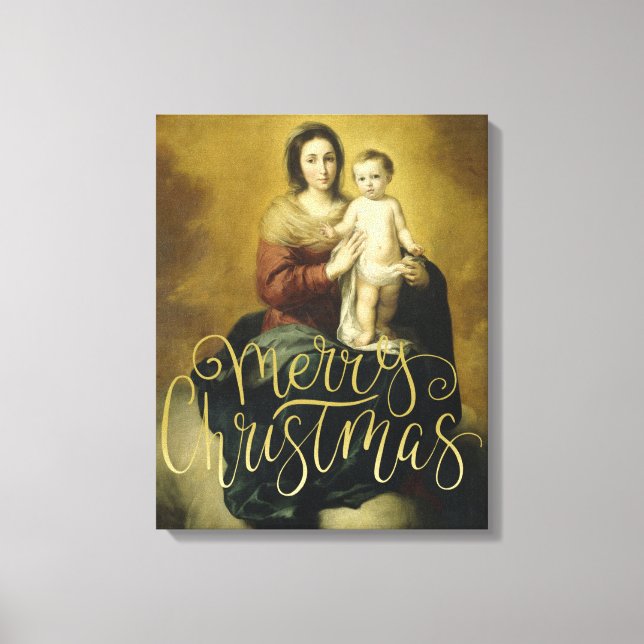 Madonna och Child, Fine Art jul Canvas (Framsida)