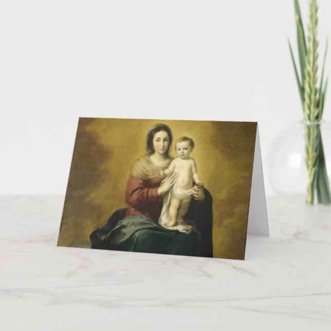 Madonna och Child, Fine Art jul-Hälsning-bilen Helgkort (Framsida)