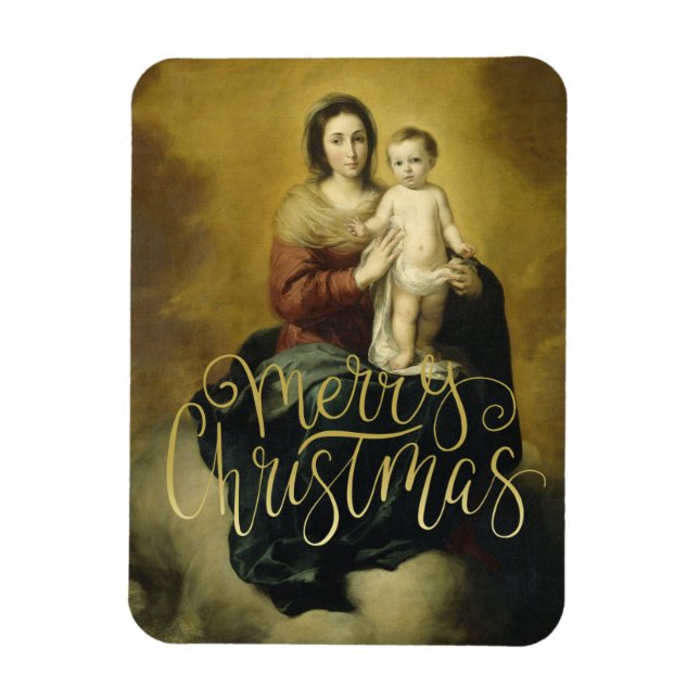 Madonna och Child, Fine Art jul Magnets Magnet (Vertikal)