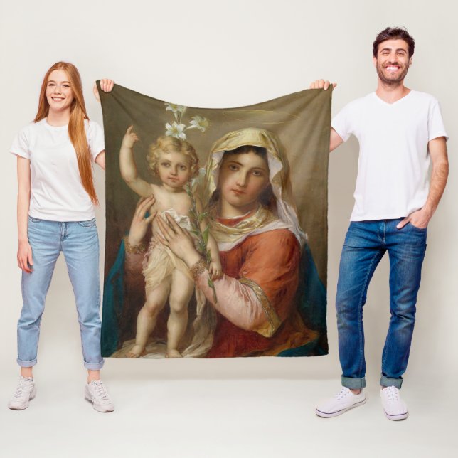 Madonna och Child Fleecefilt (På plats)